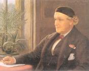 Portrait of William Bell Scott - 亚瑟·休斯